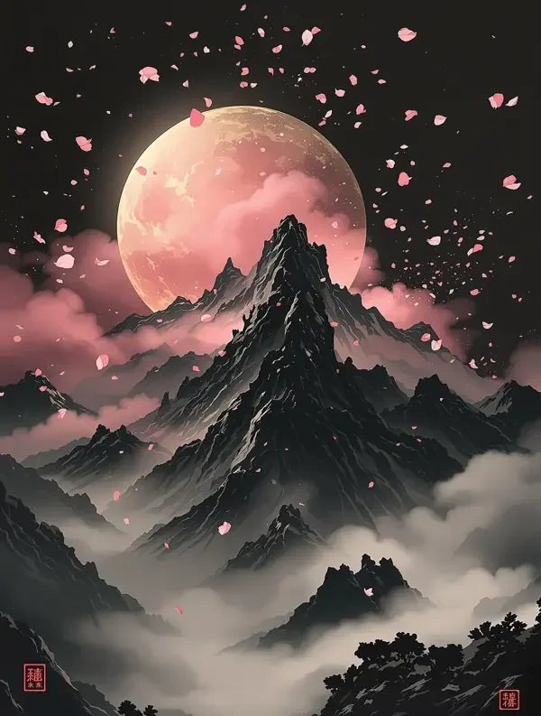 《墨色山河》玄幻小说封面